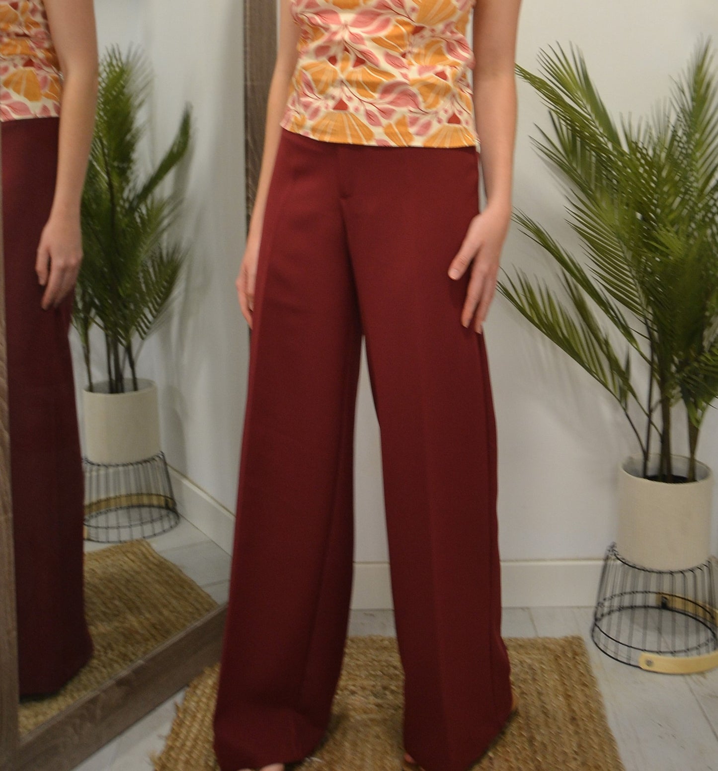 PANTALÓN TRAJE BURDEOS