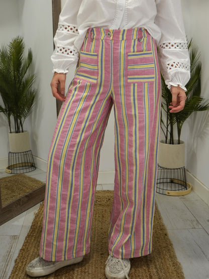 PANTALON RAYAS ROSA